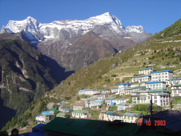 A jsme v Namche Bazaaru ve výšce 3450 m.