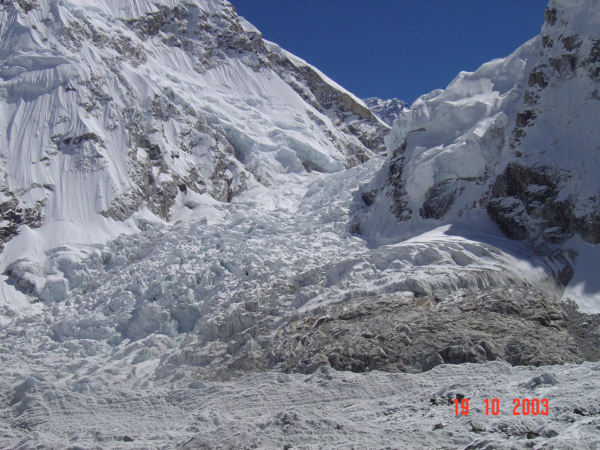 Ledopád Khumbu cestou do Everest B.C.