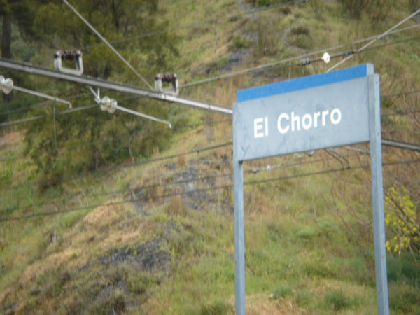 Železniční zastávka v kaňonu El Chorro.